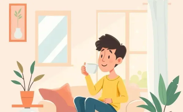 A person enjoying a peaceful moment at home