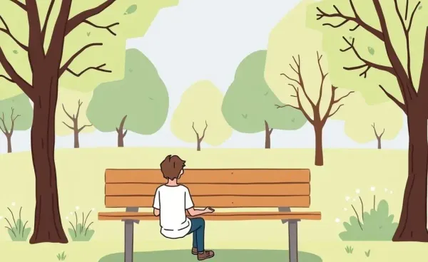 Illustration of someone enjoying a peaceful moment in a park