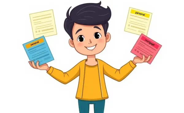 A person juggling multiple loan documents with ease.