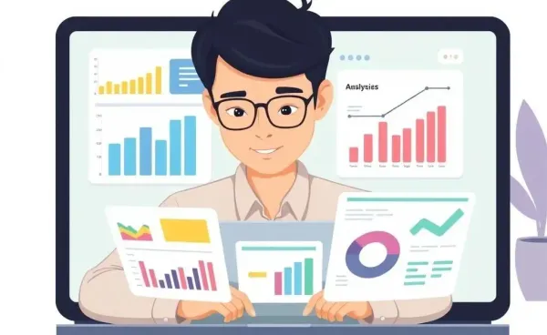 Person analyzing charts and data for lead generation on a laptop