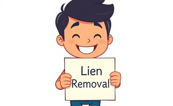 Person holding a lien removal document