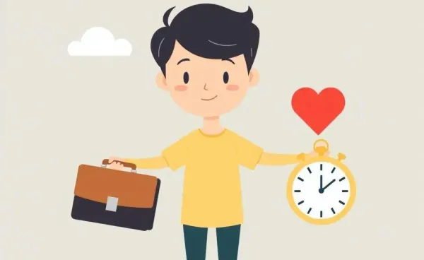Person balancing life elements like work and family