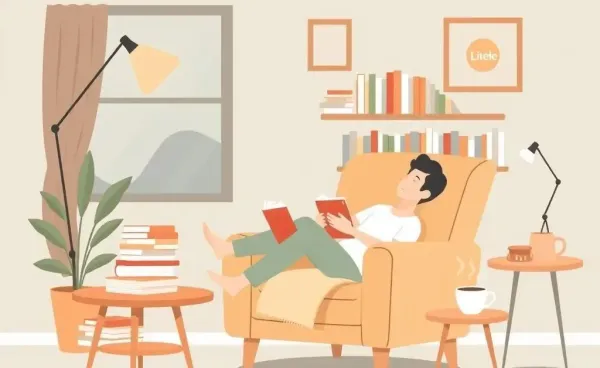 A cozy living room illustrating balance and relaxation