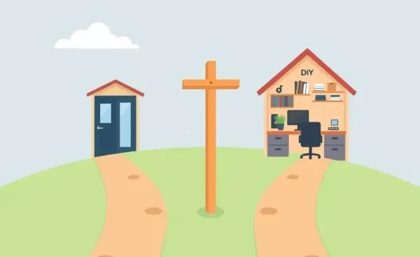 Illustration of a decision between using a life insurance agent or handling it alone.
