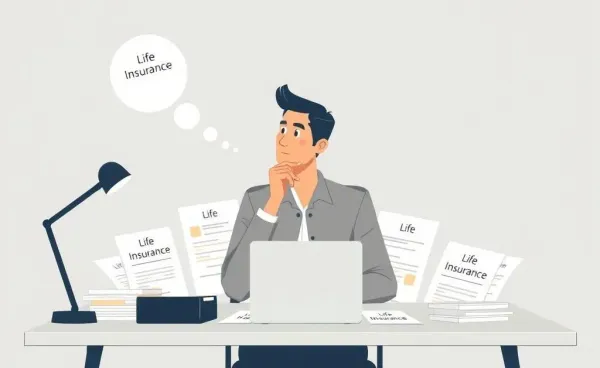 Person contemplating life insurance options at a desk