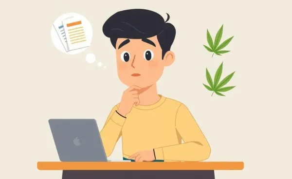 A person pondering life insurance options with recreational marijuana considerations
