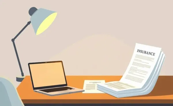 A cozy study table with life insurance documents