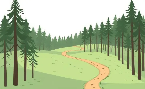 A winding path through a forest representing life's journey