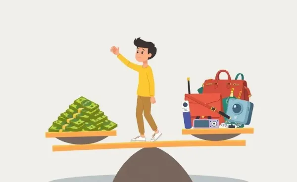 A cartoon image of lifestyle inflation balance