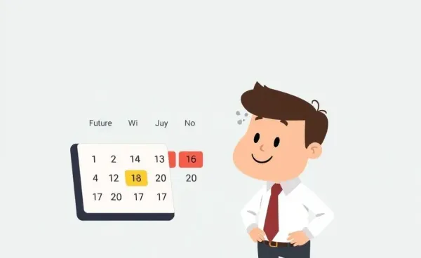 Cartoon of a peaceful investor thinking of future investments