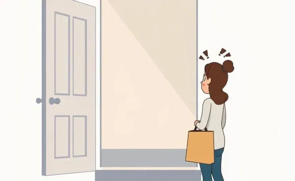 A shopper confused by an empty doorstep where a package should be