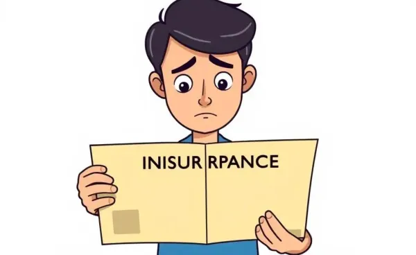 Person holding an empty insurance folder with a puzzled look