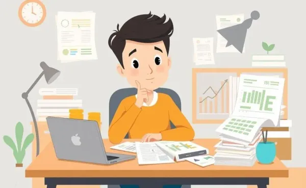 Person planning lump sum investment with financial documents