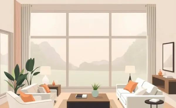 A cozy living room in a luxurious house with contemporary furniture