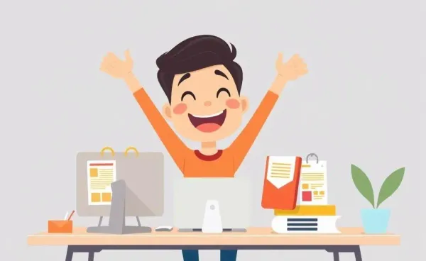 Person managing shopping offers at a desk