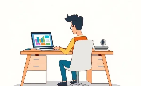 Person managing credit card debt with bills and budgeting software