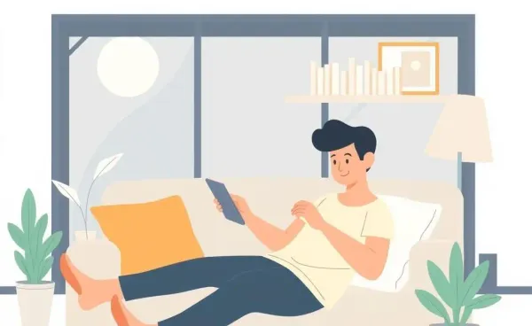 A person comfortably managing finances on a digital device