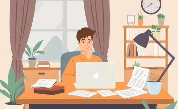 A person thoughtfully budgeting medical expenses at a home office desk.