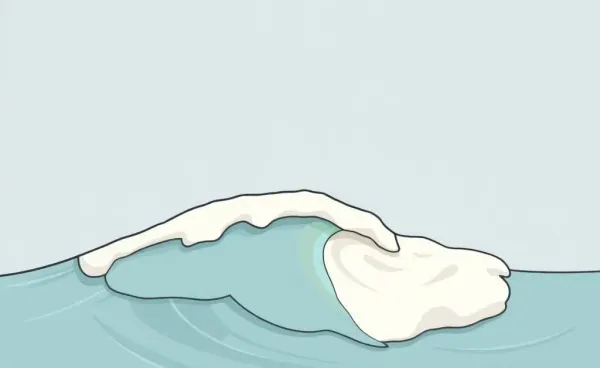 Illustration of a wave with a stock chart integrated into it
