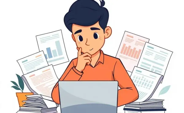 A person planning finances with documents and laptop