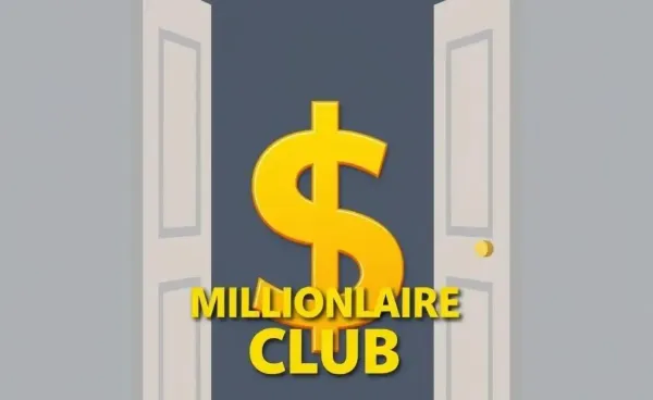 Open door with a golden dollar sign symbolizing financial success