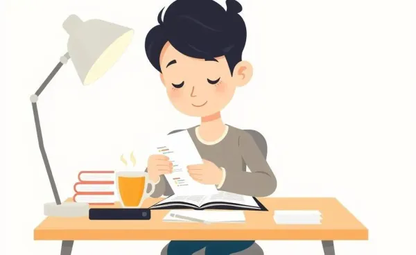 Person planning a budget in a calm setting