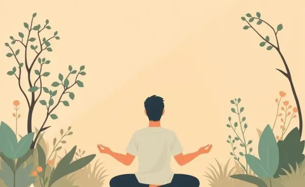 A person meditating in a serene garden, symbolizing peace and mindfulness
