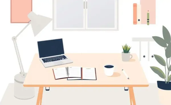 Minimalist desk setup for budgeting and planning