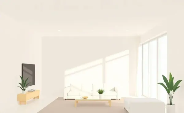A minimalist room with natural light reflecting tranquility and independence
