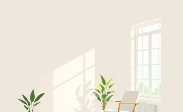 Minimalist home interior with natural light and simple decor