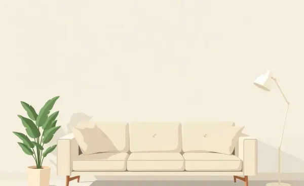 A serene minimalist living room setting