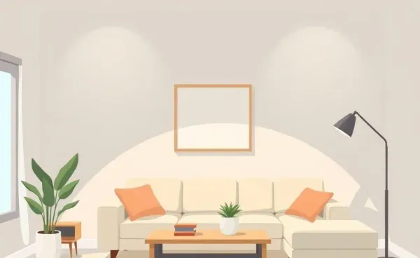 A minimalist living room with sunlight streaming in, representing a simple lifestyle.