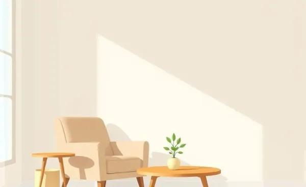 A minimalist living room with simple and serene decor