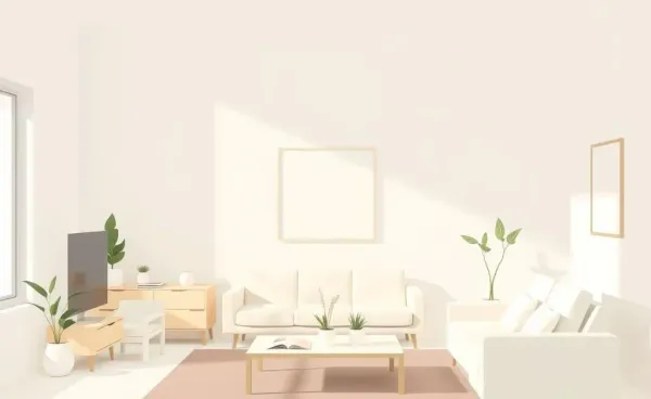 A modern, minimalist living area with natural light and reduced clutter.