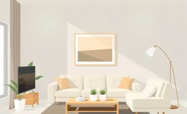 A minimalist living room showcasing a clutter-free, calming space