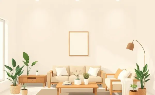 A tidy and serene minimalist living room.