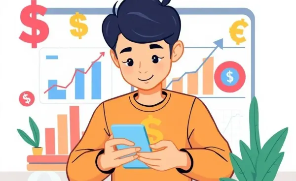 A person using a mobile app for investing