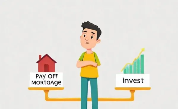 A person considering whether to pay off their mortgage or invest.
