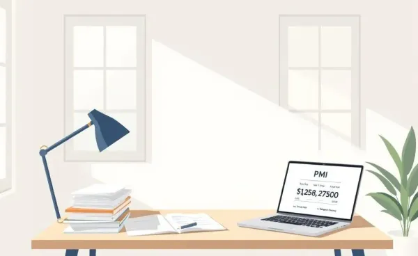 A calming home office setting focused on mortgage planning documents