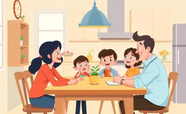 Friendly financial advisor guiding a family on mortgage renewal options