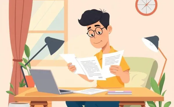 Person reviewing mortgage documents at home