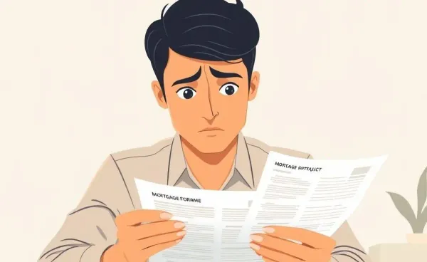 A person reviewing mortgage documents attentively