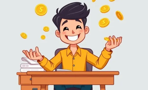 Illustration of a person managing cash loans with ease