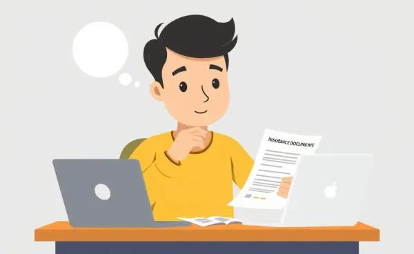 Person studying contractor insurance at a desk