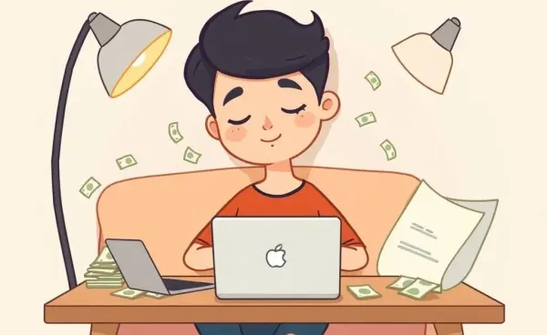 Person contemplating strategies for managing debt in comfort.