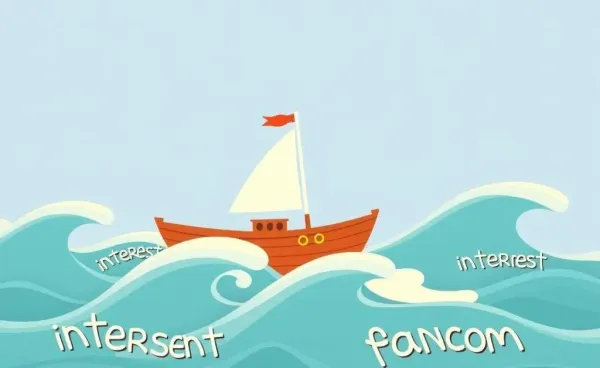 A small boat navigating through financial terms waves