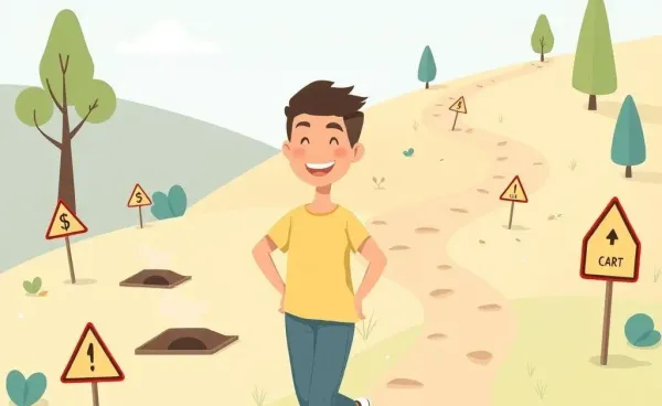 A person navigating through financial traps with confidence.