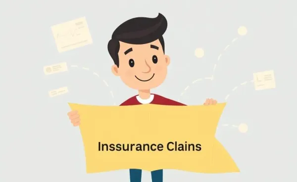 A person confidently navigating a complex map labeled 'Insurance Claims'.