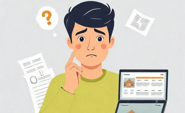 A person pondering over loans and mortgage options at their desk