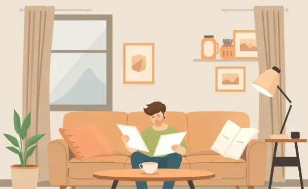 Person reviewing documents in a calm setting